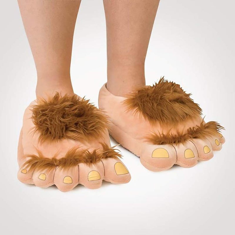 Ibeauti Womens Furry Monster Adventure Slippers, Comfortable Novelty Warm Winter Hobbit Feet Costume Gift Slippers for Teens Adults - Image 4